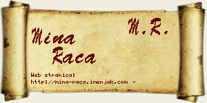 Mina Raca vizit kartica